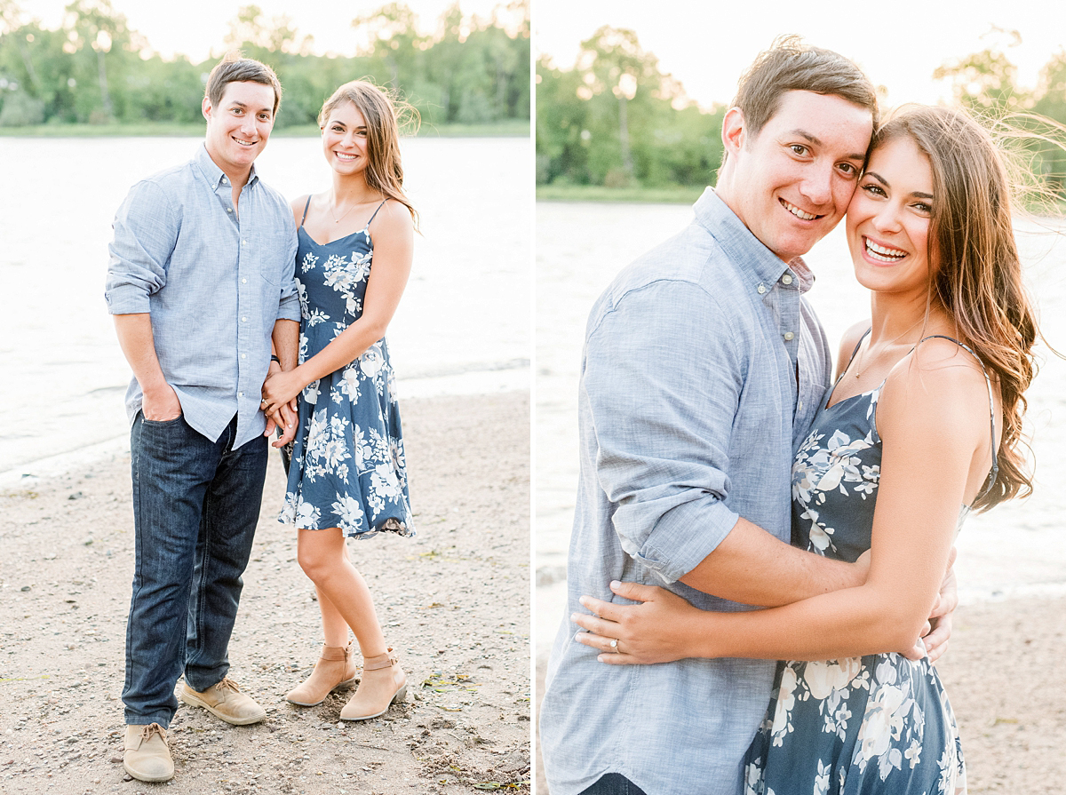 couple portrait by a river